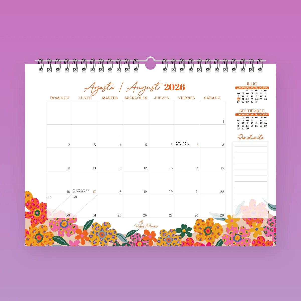 Calendario Programador Floral